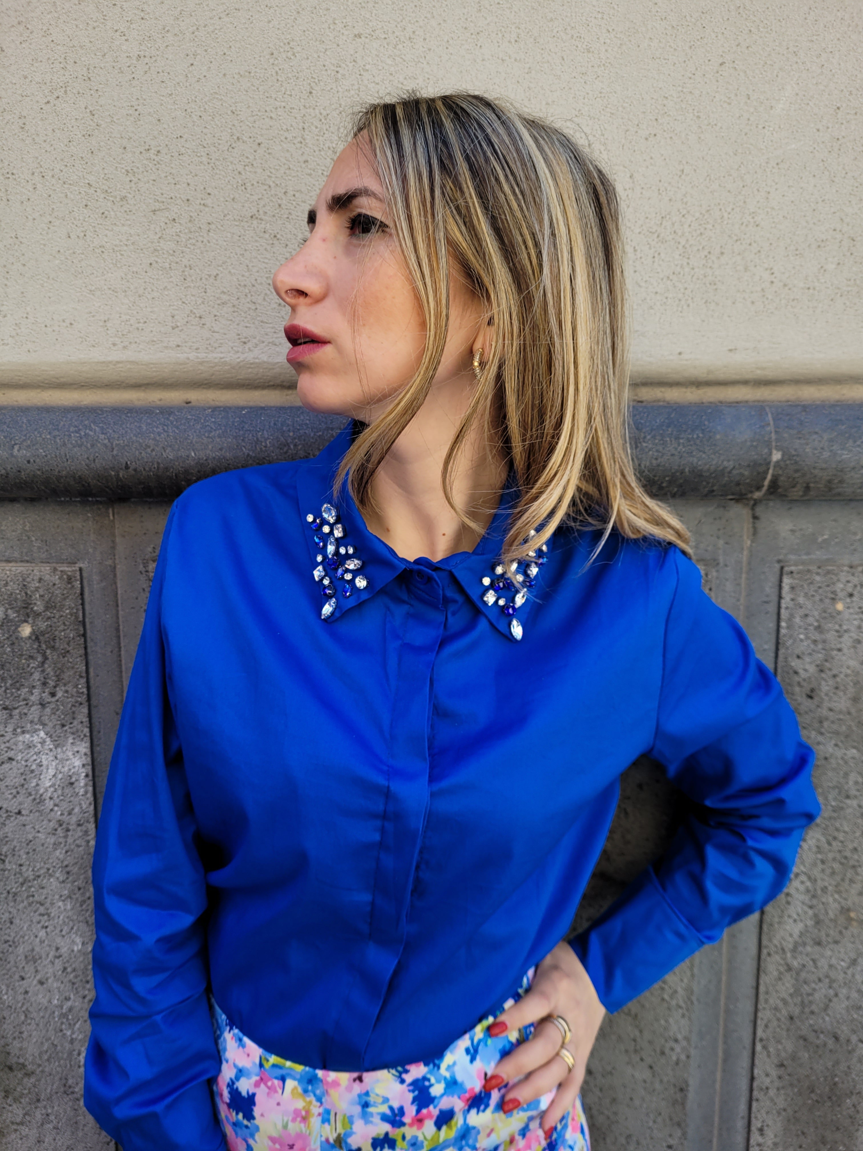 CAMICIA PIETRE BLU ELETTRICO Maso Boutique
