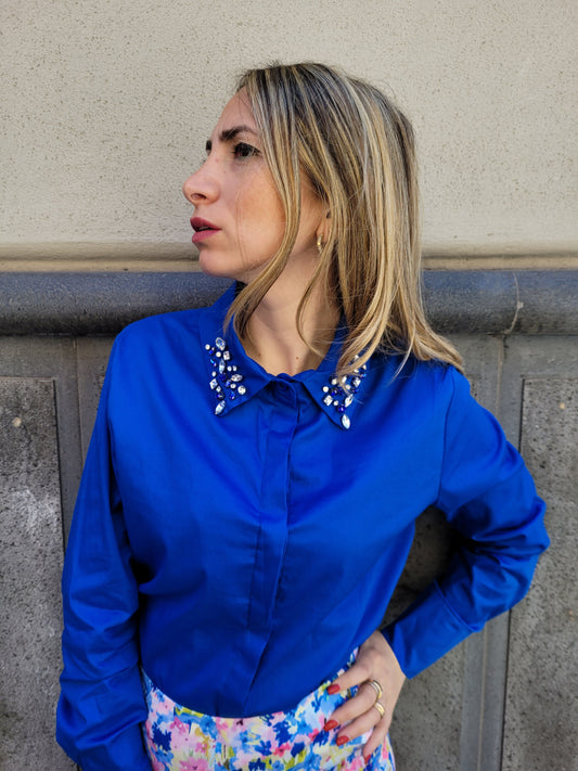 CAMICIA PIETRE BLU ELETTRICO