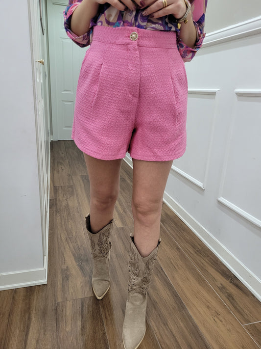 PANTALONCINO TWEED ROSA