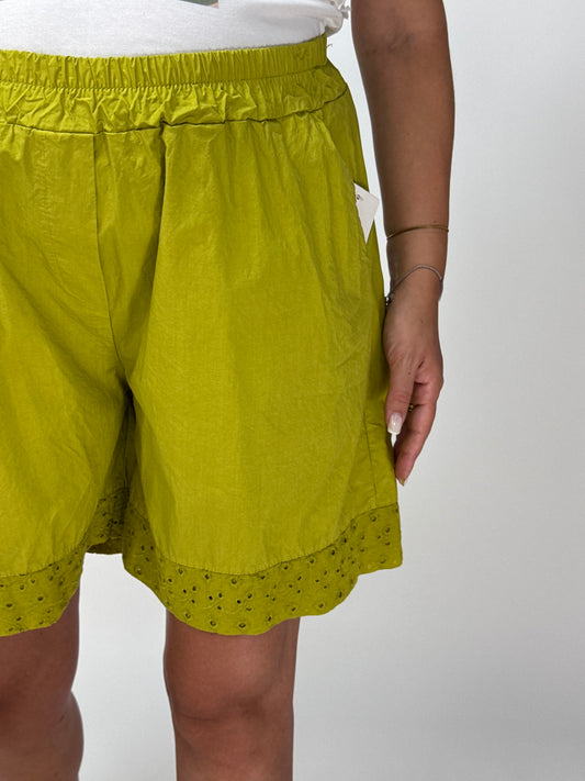 PANTALONCINO FONDO PIZZO SANGALLO VERDE ACIDO