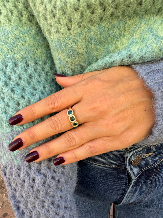 ANELLO CON PIETRE VERDE