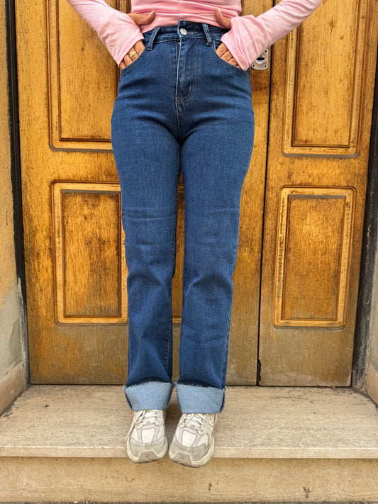 JEANS PIEGONE SFRANGIATO