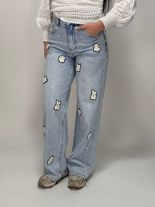JEANS DOG WHITE