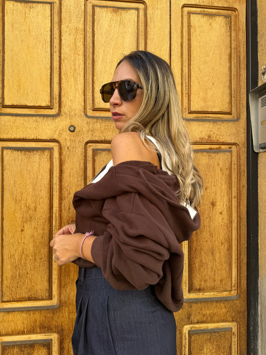 CANOTTA + FELPA MARRONE