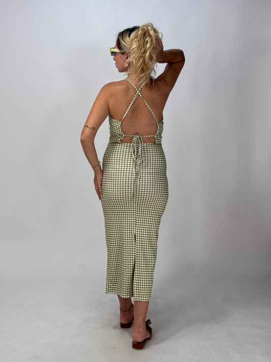 VESTITO QUADRETTI VERDI