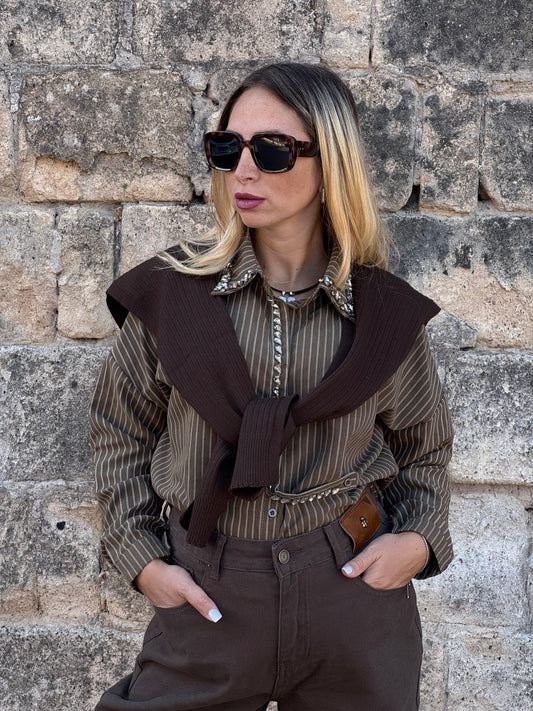 CAMICIA STRASS + MAGLIONCINO