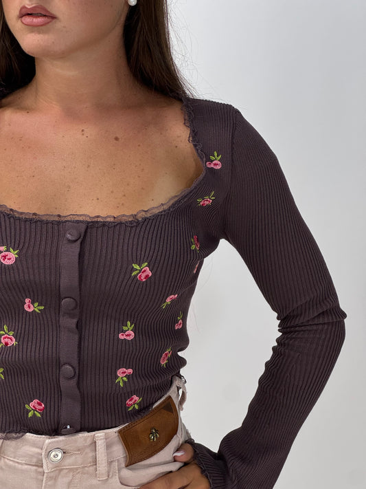 CARDIGAN A COSTINE CON RICAMI