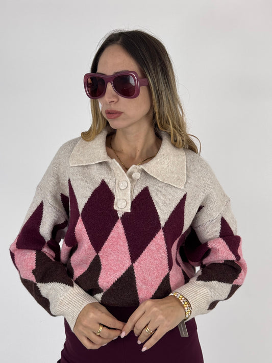 MAGLIONE IRIS PRUGNA