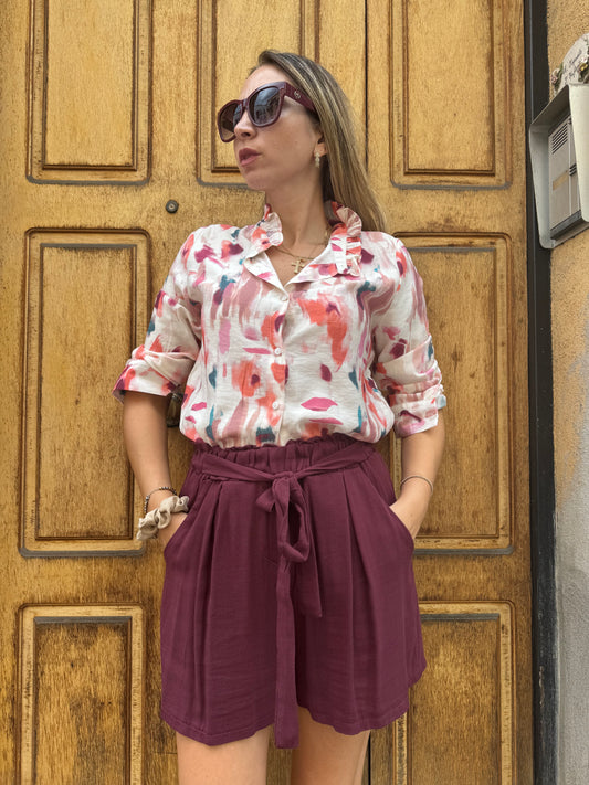 CAMICIA NUANCED BORDEAUX