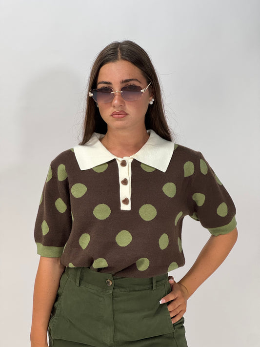 POLO CHOCO A POIS
