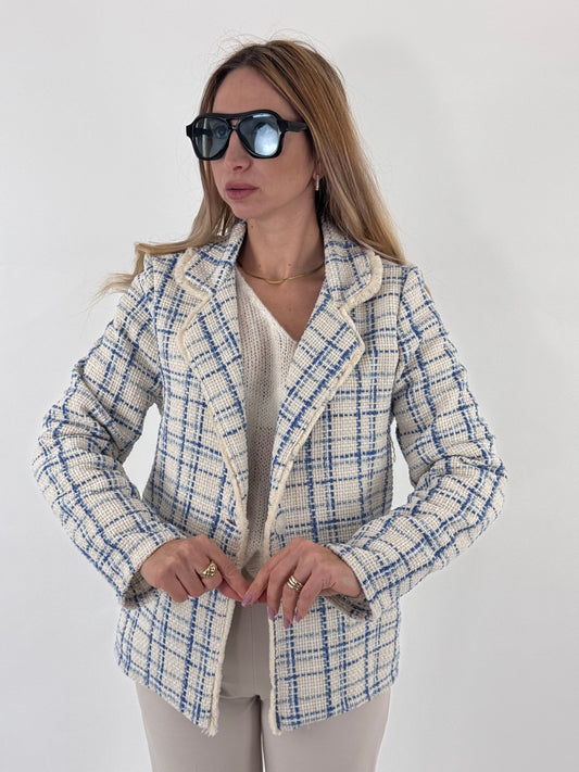 GIACCA IN TWEED BLU