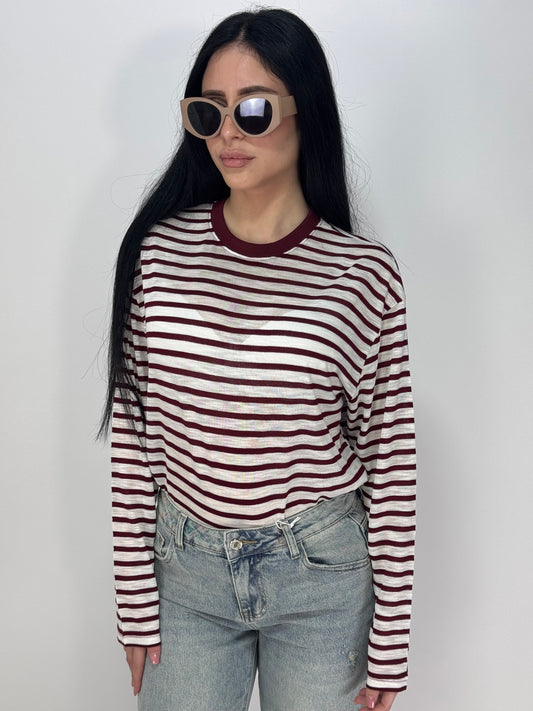 MAGLIA DOROTHY RIGHE BORDEAUX