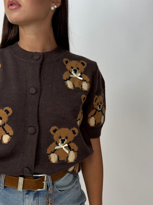 CARDIGAN LITTLE TEDDY CHOCO
