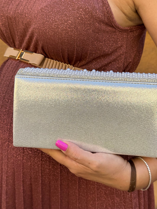 POCHETTE STRASS E PERLINE