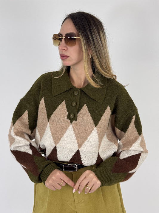 MAGLIONE IRIS VERDE