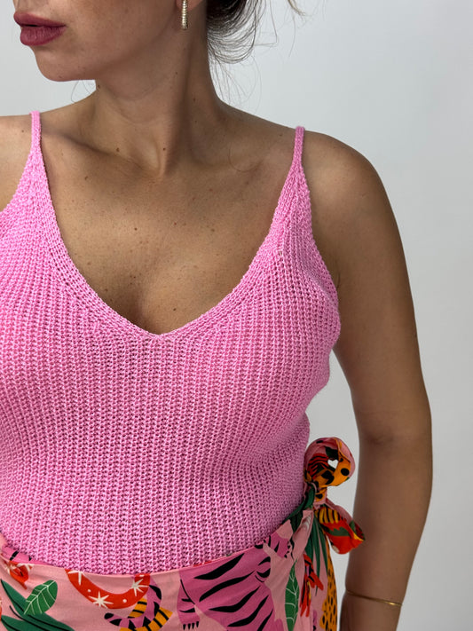 TOP IN FILO ROSA