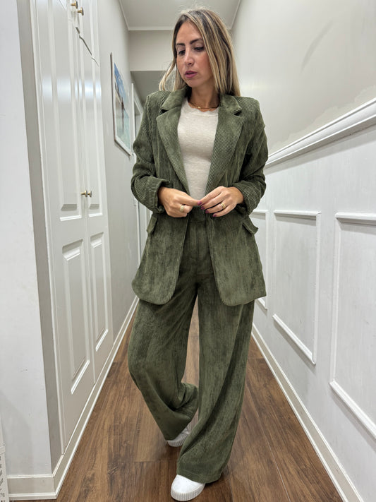 TAILLEUR VELLUTO-VERDE MILITARE