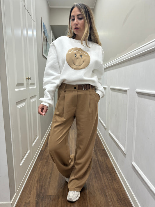 PANTALONE MEZZO CINTURINO BEIGE