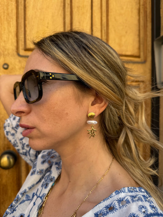 ORECCHINI MARINI CON PERLA