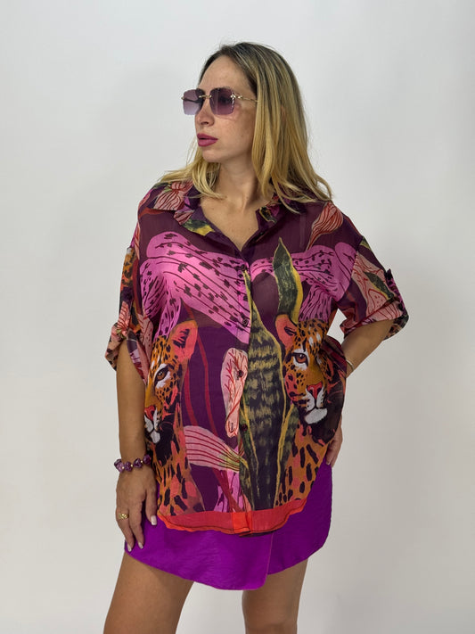 CAMICIA TIGRE MAGENTA