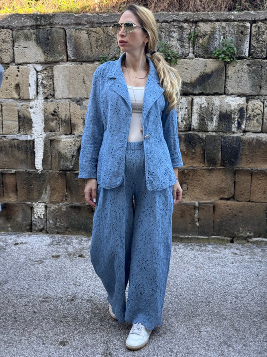 COORDINATO PIZZO SANGALLO AZZURRO