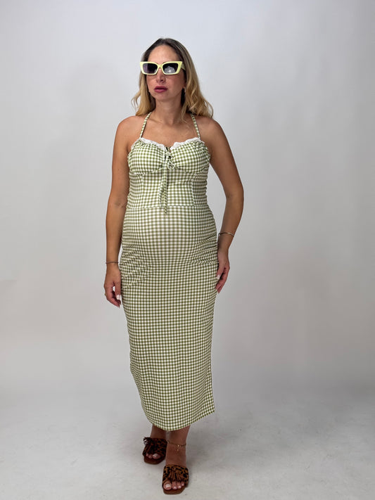 VESTITO QUADRETTI VERDI