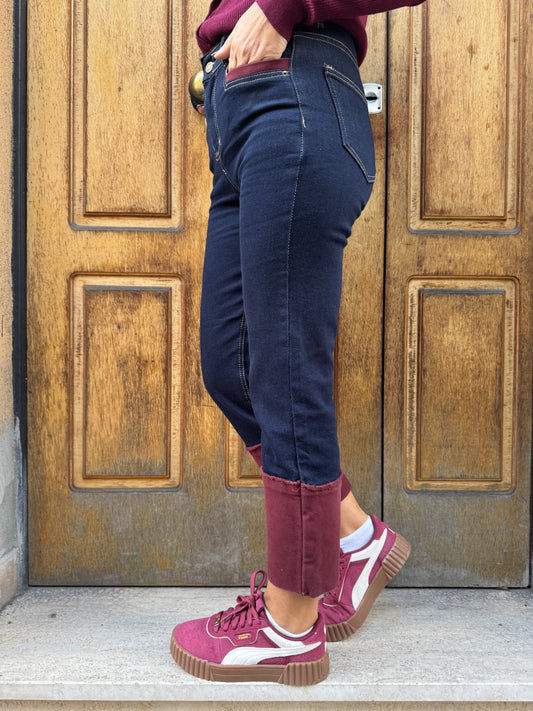 JEANS PIEGONE BORDEAUX