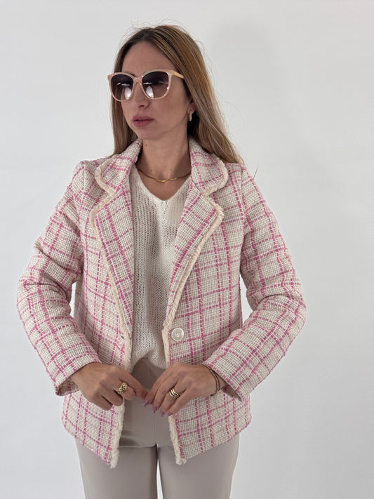 GIACCA IN TWEED ROSA
