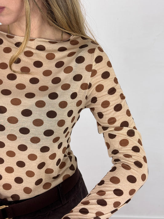 MAGLIETTINA MISTO CASHMERE POIS