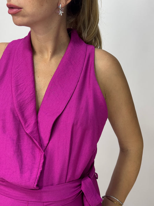 VESTITO A PORTAFOGLIO MAGENTA