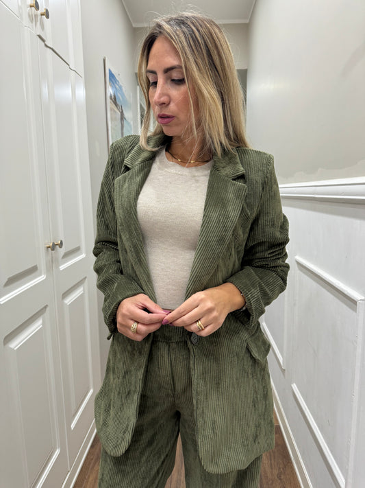 TAILLEUR VELLUTO-VERDE MILITARE