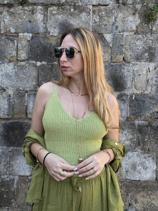 TOP IN FILO VERDE