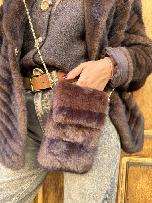 BORSA EFFETTO VISONE CHOCO