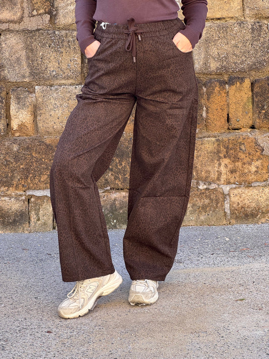 PANTALONE ANIMALIER CHOCO