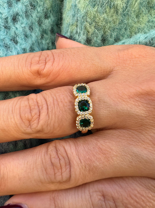 ANELLO CON PIETRE VERDE