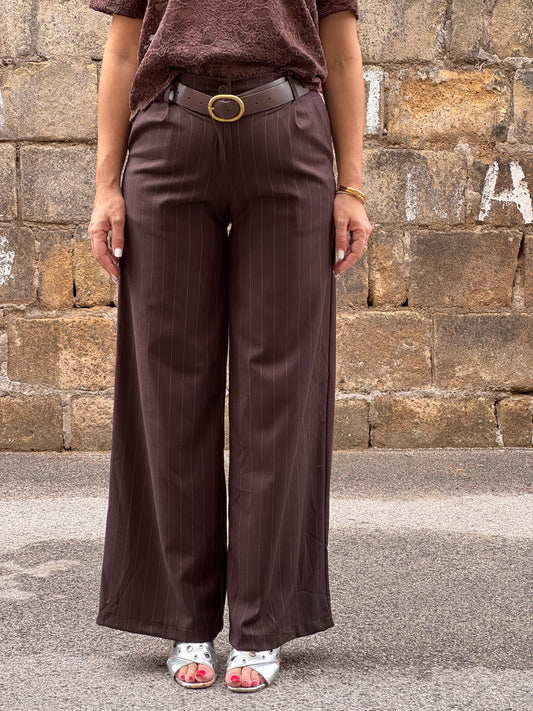 PANTALONE GESSATO CHOCO