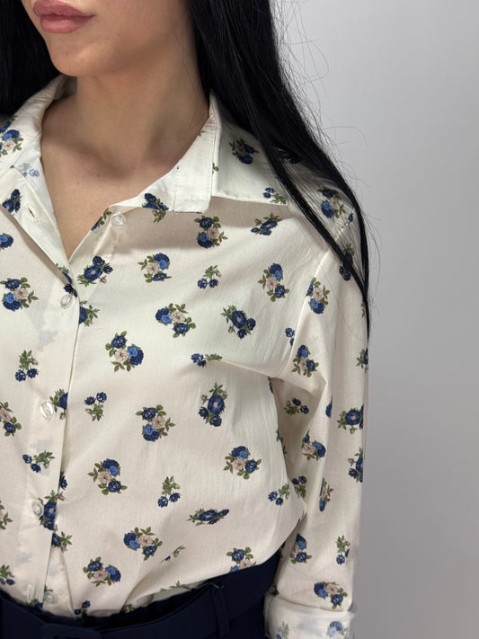 CAMICIA STEFANY FIORI BLU