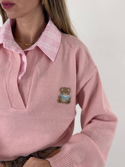 MAGLIONE TEDDY ROSA