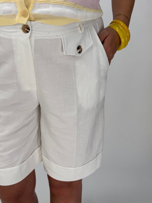 BERMUDA CON PATTINA BIANCO