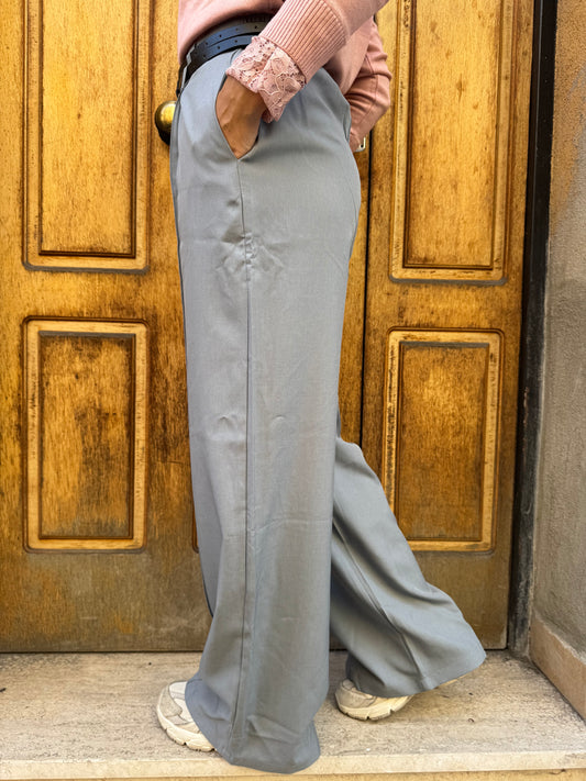 PANTALONE SAMANTA DOPPIO CINTURINO GRIGIO