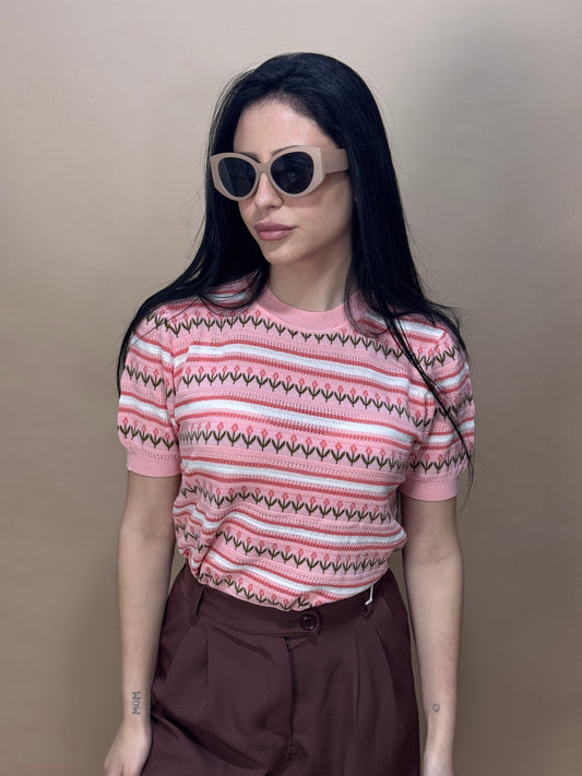 MAGLIONCINO  FIORELLINI ROSA