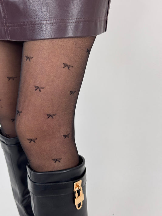 CALZE NERE CON FIOCCHI