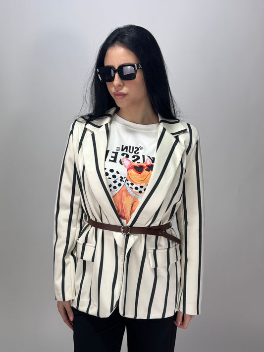 GIACCA CLELIA RIGHE NERE