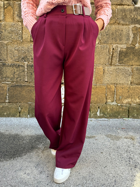 PANTALONE MEZZO CINTURINO BORDEAUX