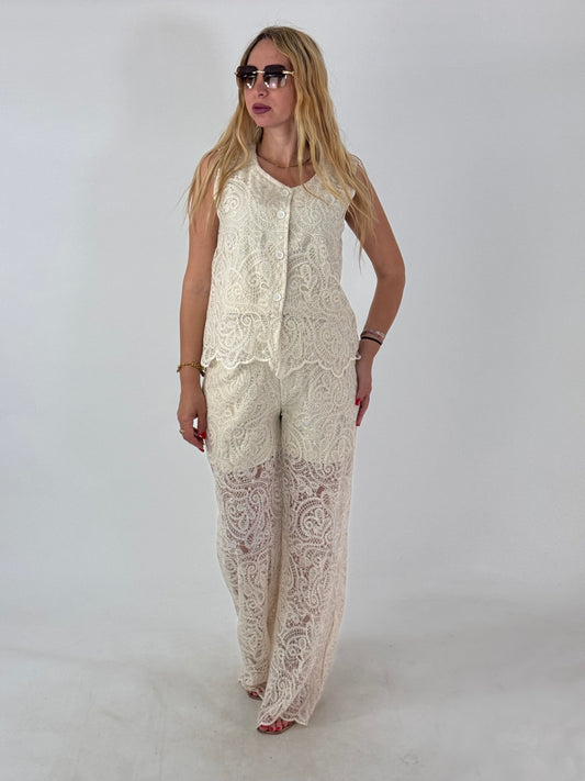 COORDINATO RICAMI BEIGE
