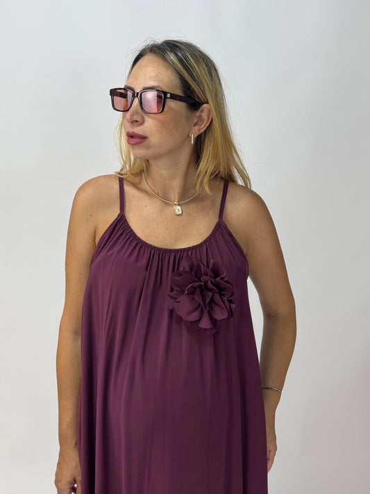 VESTITO FLOWER PRUGNA