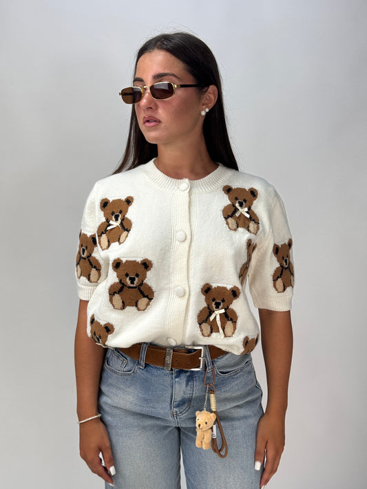 CARDIGAN LITTLE TEDDY BIANCO
