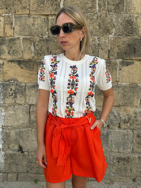 PANTALONCINO FIOCCO ARANCIO