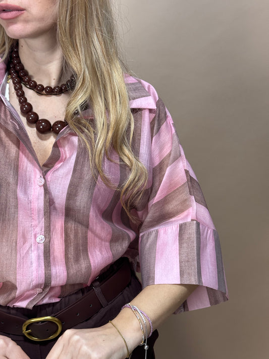 CAMICIA JESSY RIGHE ROSA