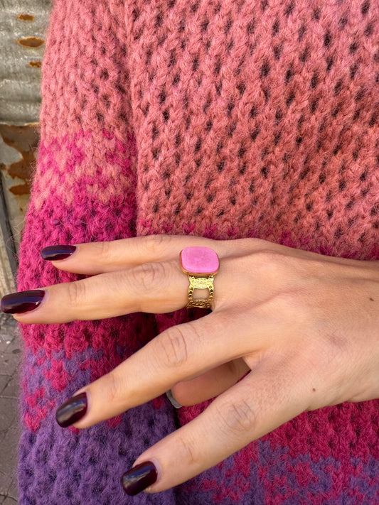 ANELLO CON PIETRA QUADRATA